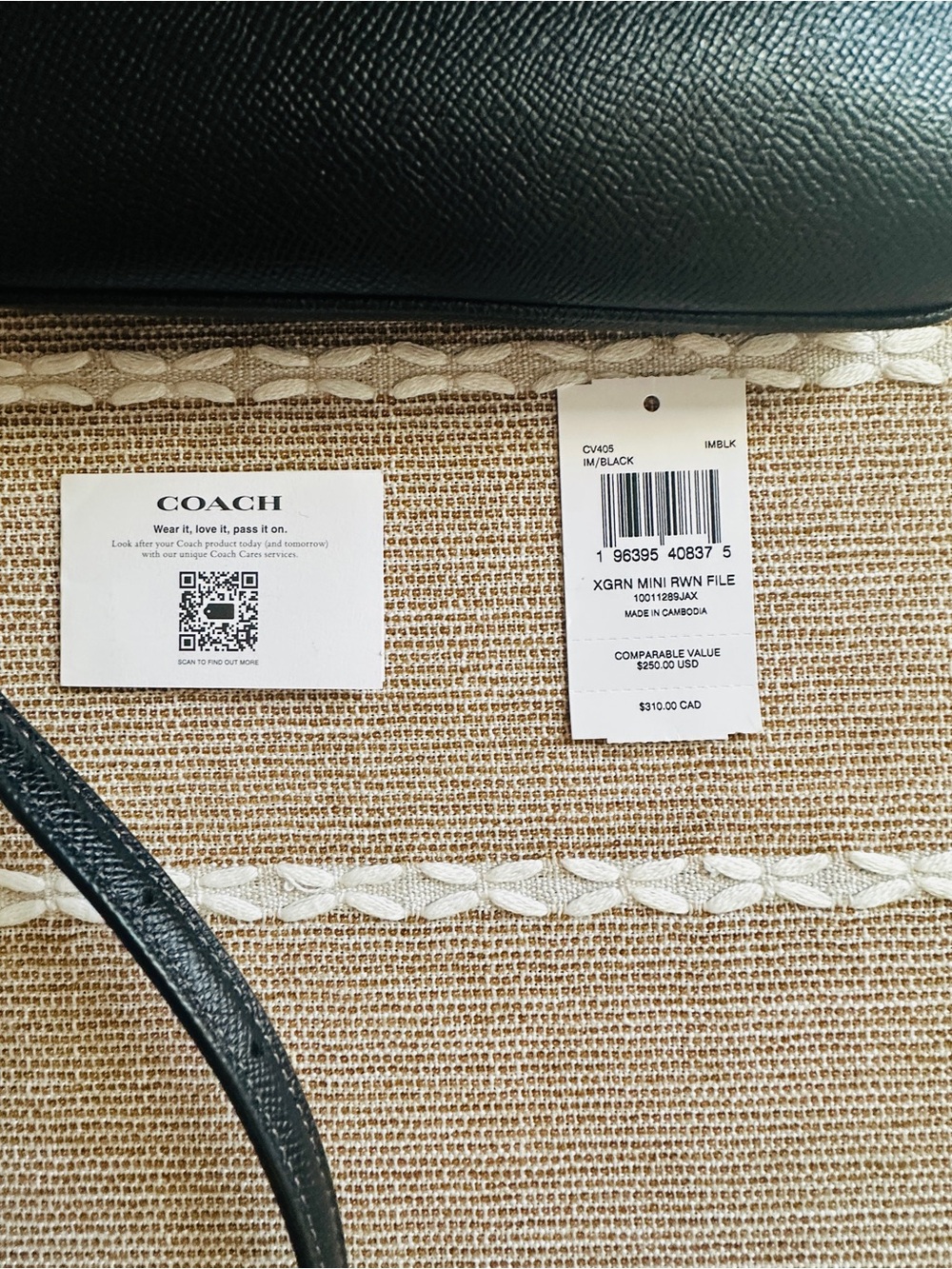 Coach Black Mini Rowan File Pebbled Leather Crossbody with Gold Accents - Picture 5 of 14